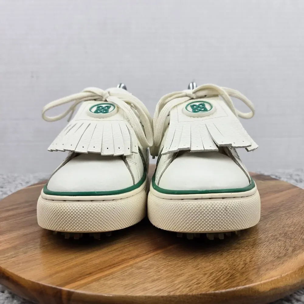 G/Fore G4 Womens 6 Kiltie Disruptor White Green Leather Spikeless Golf Shoe
